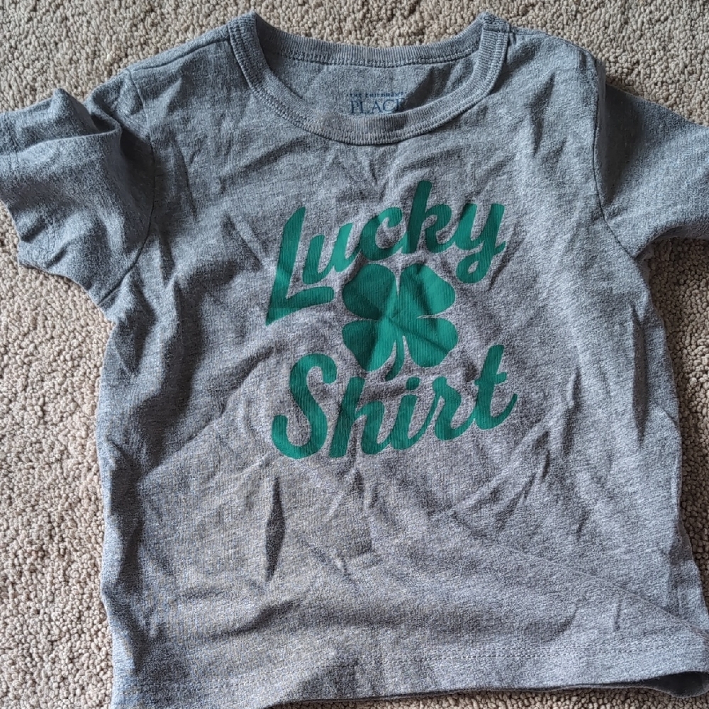 The Children's Place Gray and Green Lucky Tee
